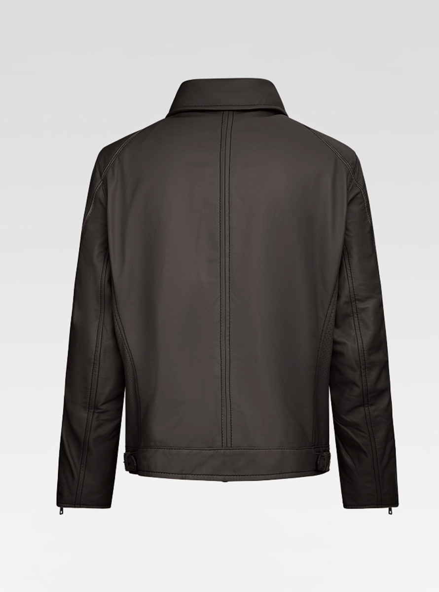 Heinz Bauer Cabriolederjacke Roadman dunkelbraun