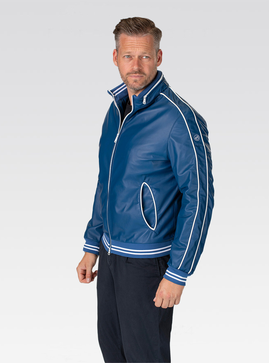 Heinz Bauer Cabriolederjacke LS Racing true blue