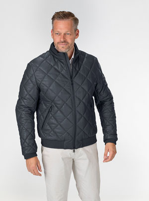 Heinz Bauer Lederjacke Estoril in true silver night