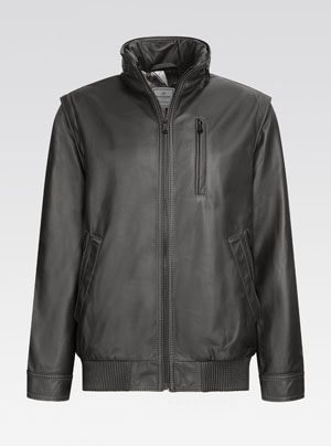 Heinz Bauer Lederjacke Gruman in schwarz