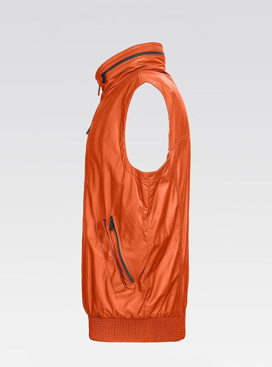 Heinz Bauer Cabriolederweste Gruman orange