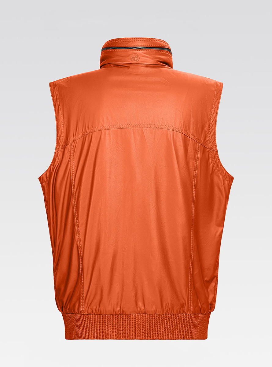 Heinz Bauer Cabriolederweste Gruman orange