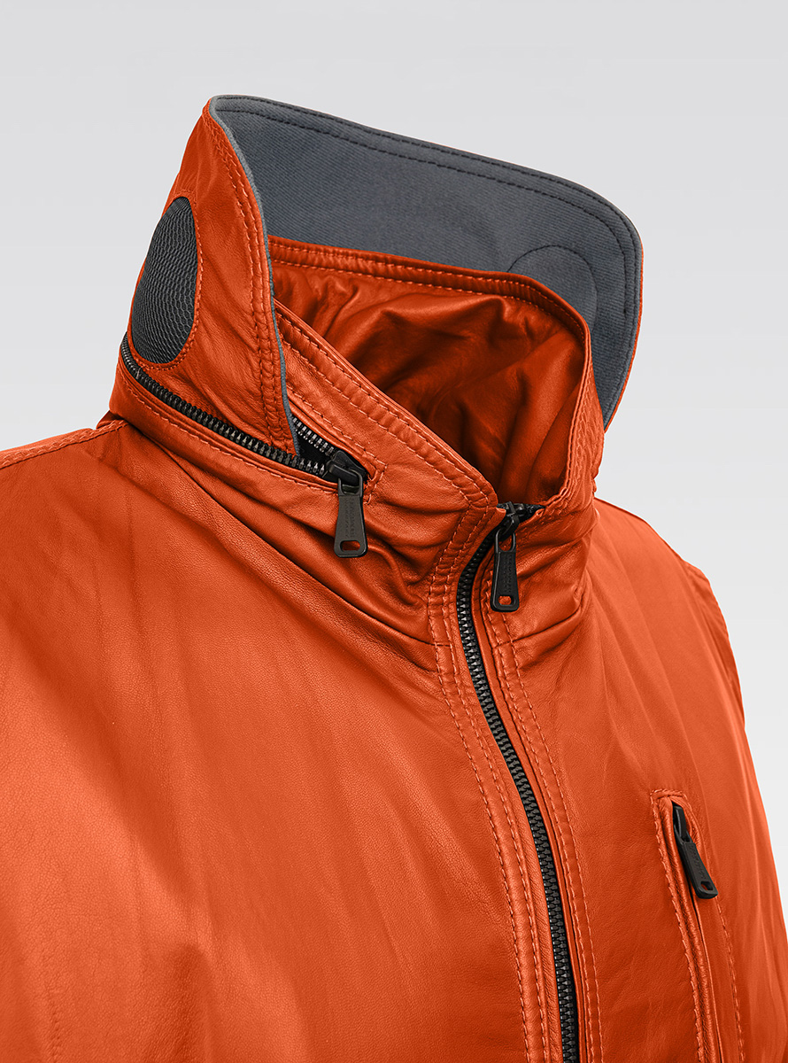 Heinz Bauer Cabriolederweste Gruman orange