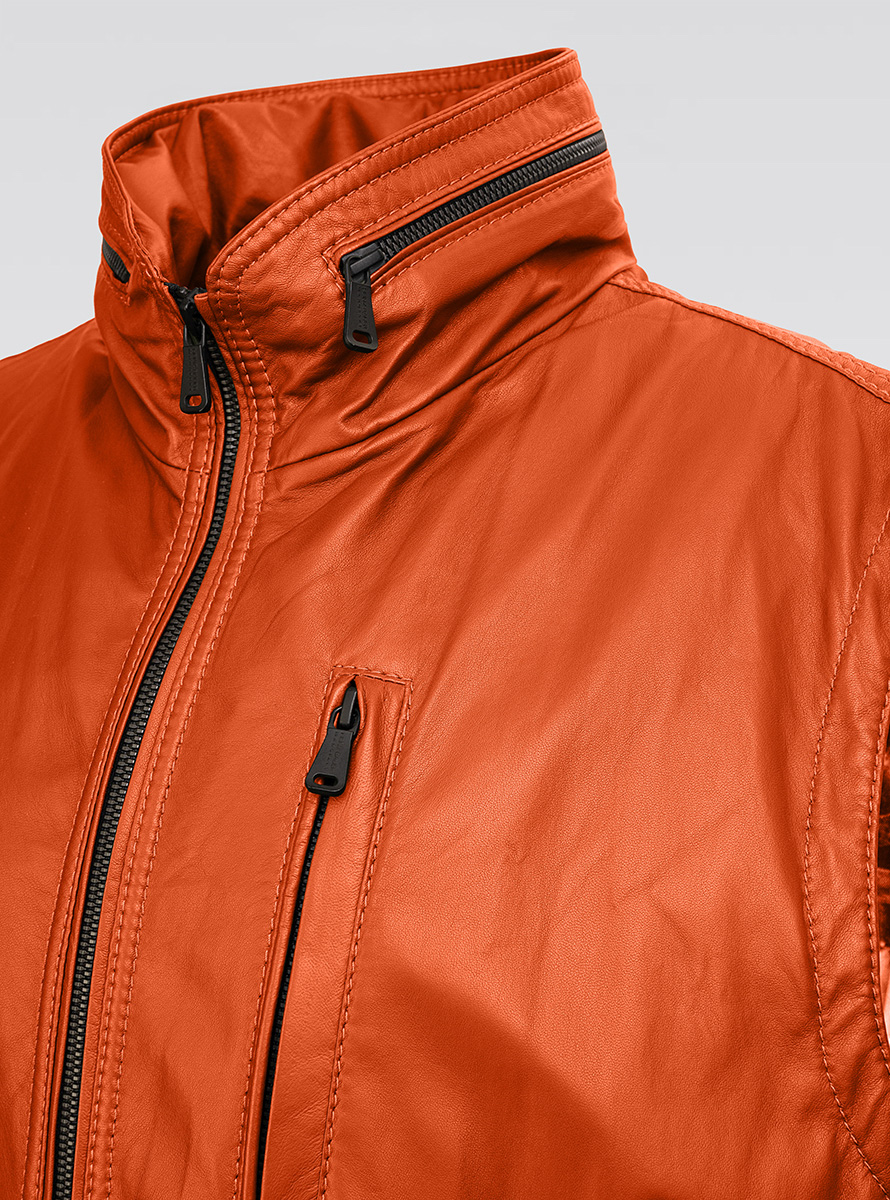 Heinz Bauer Cabriolederweste Gruman orange