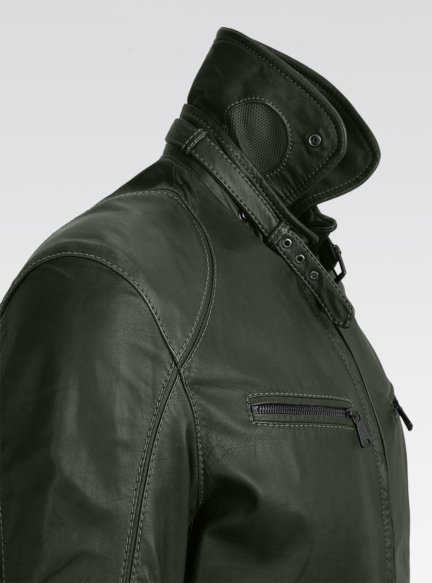 Heinz Bauer Cabriolederjacke Roadman oliv