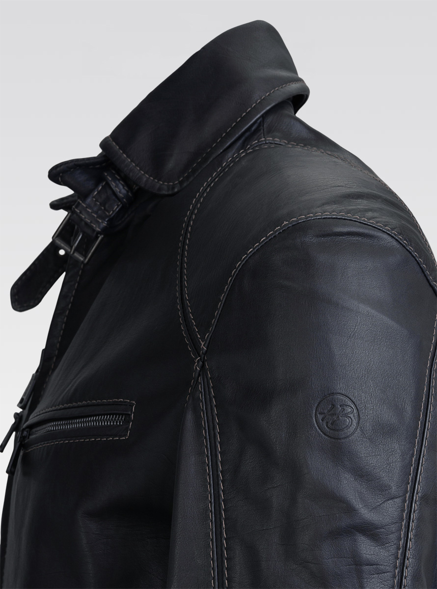 Heinz Bauer Cabriolederjacke Roadman marine