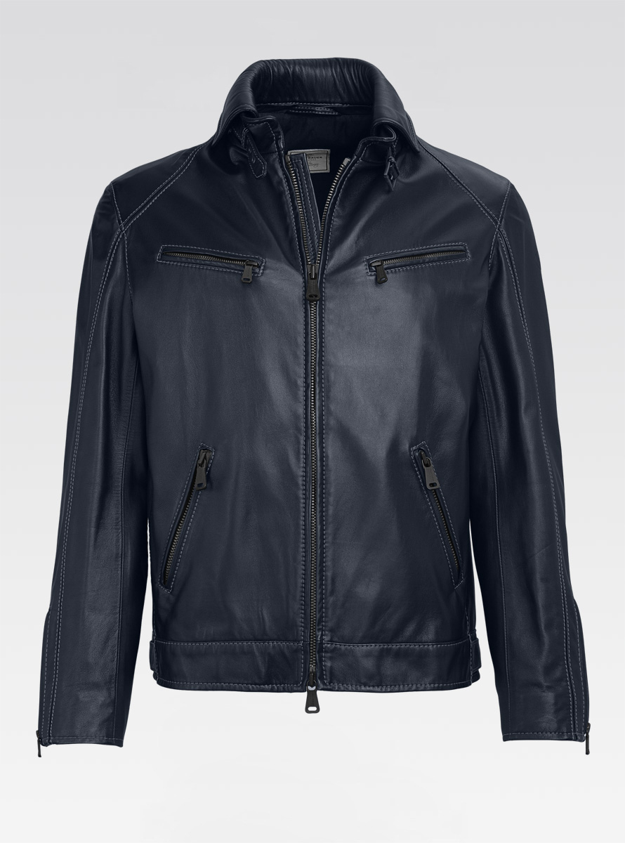 Heinz Bauer Cabriolederjacke Roadman marine