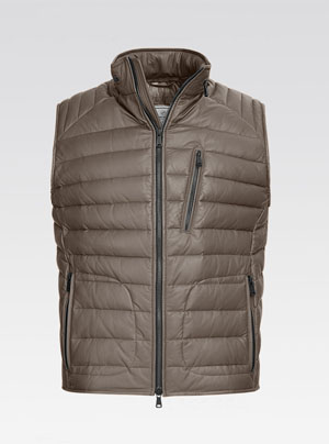 Heinz Bauer Lederweste - Modell Monoposto in moongrey