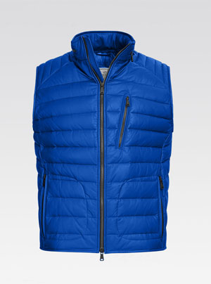Heinz Bauer Lederweste - Modell Monoposto in trueblue