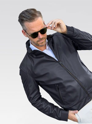 Heinz Bauer Herrenlederjacke - Modell Roadstar in avocado