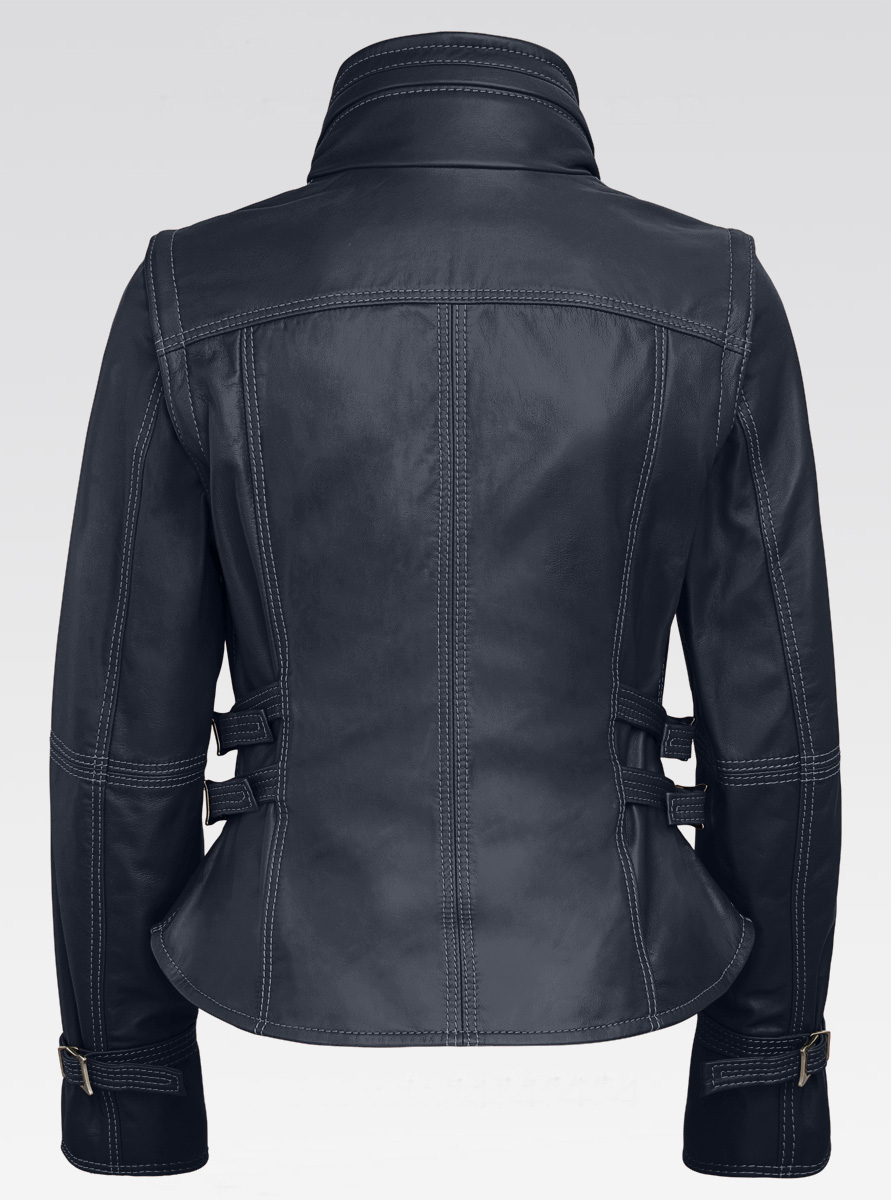 Heinz Bauer Cabriolederjacke Scarf marine