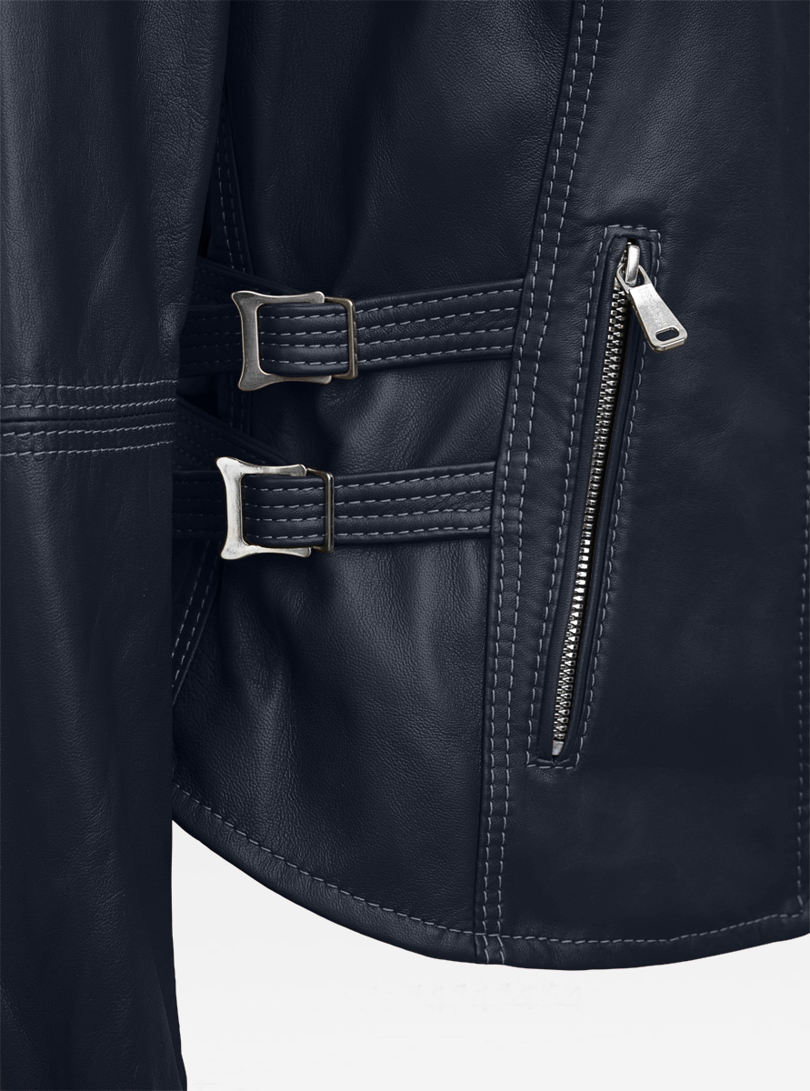 Heinz Bauer Cabriolederjacke Scarf marine