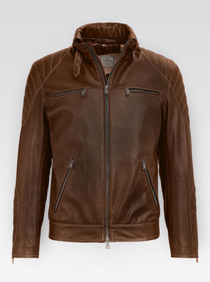 Heinz Bauer Lederjacke Modell Sebring Kalbnappa cognac