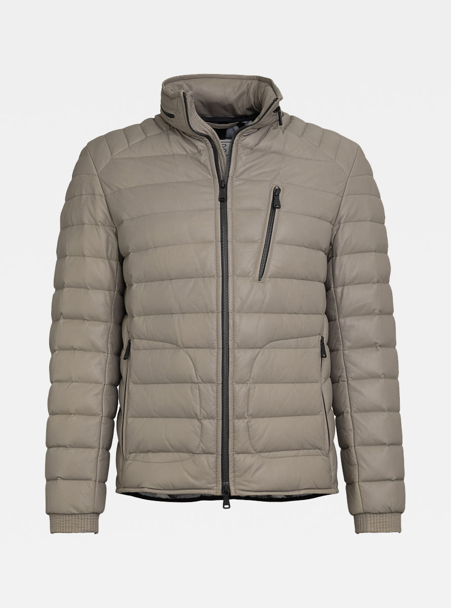 Heinz Bauer Lederjacke für Herren - Modell Speedster in moongrey