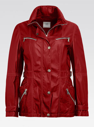 Heinz Bauer Lederjacke für Damen - Model Bluefire in rot