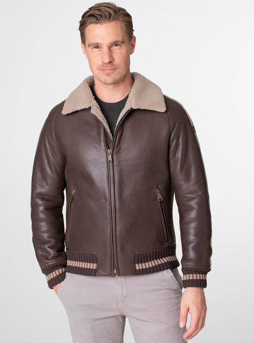 Heinz Bauer Lammfelljacke Silvretta braun