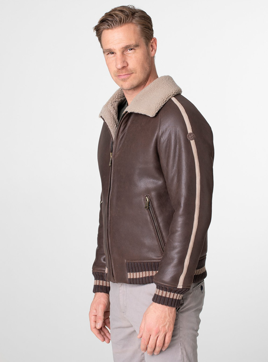 Heinz Bauer Lammfelljacke Silvretta braun