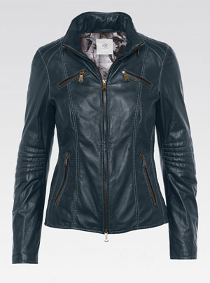 Heinz Bauer Lederjacke für Damen - Modell Top Gear blau