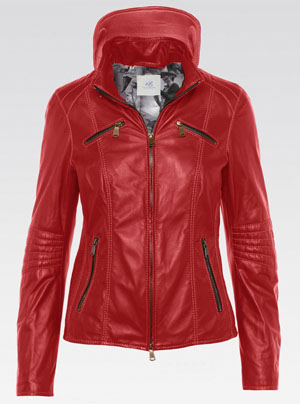 Heinz Bauer Lederjacke für Damen - Modell Top Gear rot