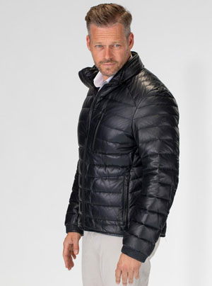 Heinz Bauer Lederjacke für Hrren - Modell Speedster marine